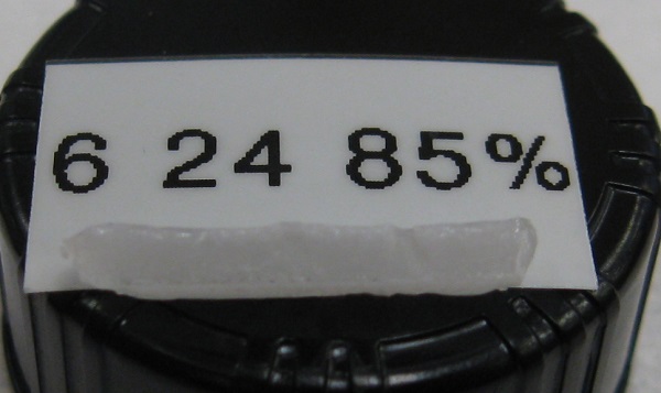 Fiber 6 of the 24 hour portion of Alcohol Test 8 (non-heated) 85%